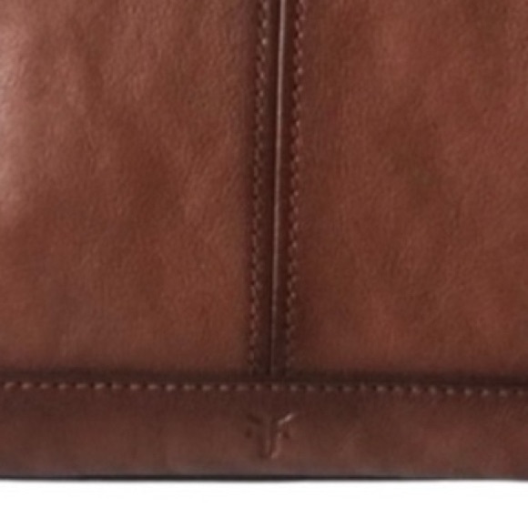 Frye Ring Dome Satchel Convertible Leather Crossbody Top Zipper Cognac Brown - Picture 3 of 13